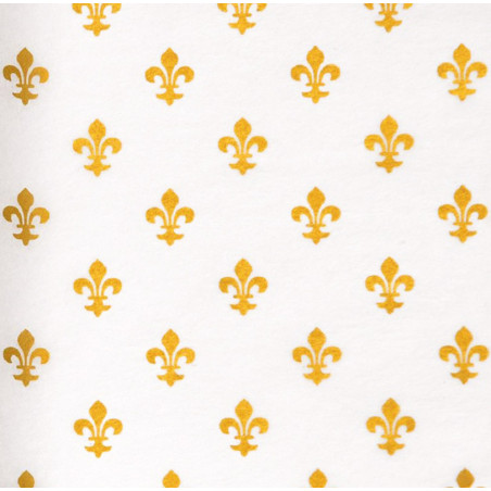 Zijdepapier - Franse lelies - Goud op wit