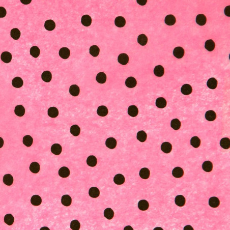 Zijdepapier - Stippen - Zwart op roze