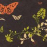 Inpakpapier - Bloemen en vlinders - Multikleur op zwart (Nr. 105) - Close-up