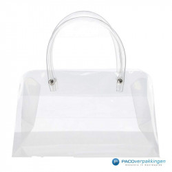 Plastic draagtassen - Transparant - Luxe - Plastic tubehengsels - Vooraanzicht