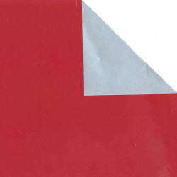 Inpakpapier - Effen - Rood en zilver (R19011) - Close-up