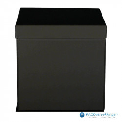 Geschenkdoos met deksel - Zwart Mat - Vierkant - Luxe - Vooraanzicht