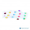 Zijdepapier - Stippen - Regenboogkleuren op wit - Vooraanzicht