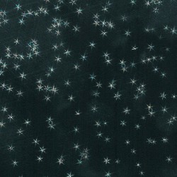 Inpakpapier Feestdagen - Holografische sterren - Zwart met zilver (Nr. K213) - Close-up