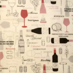 Zijdepapier - Wijnflessen - Bruin en rood op wit - Close-up