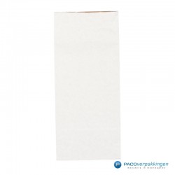 Blokbodemzakken papier - Wit/Bruin - Vooraanzicht dicht
