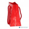Papieren draagtassen - Rood Glans - Luxe - Katoenen koord - Zijaanzicht