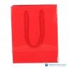 Papieren draagtassen - Rood Glans - Luxe - Katoenen koord - Achteraanzicht