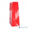 Papieren draagtassen - Rood Glans - Luxe - Katoenen koord - Zijaanzicht