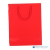 Papieren draagtassen - Rood Glans - Luxe - Katoenen koord - Vooraanzicht