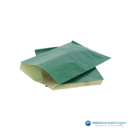 Papieren zakjes - Groen kraft met bruin - Budget