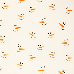 Zijdepapier - Sneeuwpop - Oranje en zilver op wit - Close-up