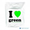 Plastic draagtassen - I LOVE GREEN - Wit -  Achteraanzicht