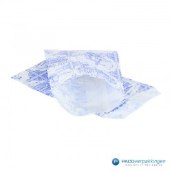 Papieren zakjes - Souvenir - Wit Blauw - Vooraanzicht formaat