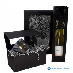 Wijntassen - Zwart mat met venster - Luxe - Toepassingsfoto