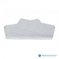 Zijdepapier - Edelsteen - Blauw op wit - Vooraanzicht