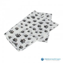 Zijdepapier - Puppy Pootjes - Zwart op wit - Vooraanzicht