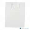 Papieren draagtassen - Wit Glans - Luxe - Katoenen koord - Achteraanzicht