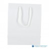 Papieren draagtassen - Wit Glans - Luxe - Katoenen koord - Vooraanzicht