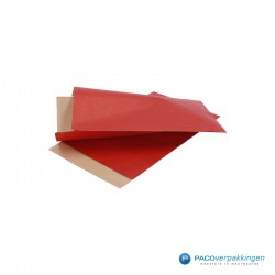 Papieren zakjes - Rood Kraft - Zijaanzicht