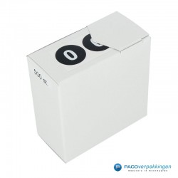 Kleding stickers - Cijfer 0 - Wit op Zwart Glans - rol