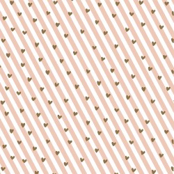 Inpakpapier - Hartjes - Goud en roze op wit (Nr. 60360/38) - Close-up