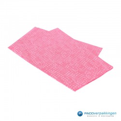 Zijdepapier - Stippen - Wit op roze - Zijaanzicht