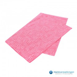 Zijdepapier - Stippen - Wit op roze - Achteraanzicht