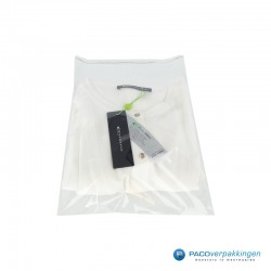 PP zakken met kleefstrip - A4+ - Transparant - Gebruik open twee