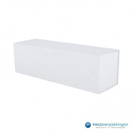 Magneetdoos - Wijndoos - Wit mat met strodessin - Eco papier - Basic