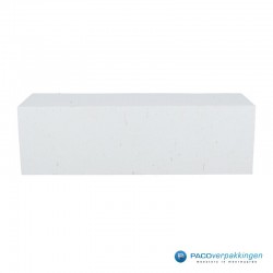 Magneetdoos - Wijndoos - Wit mat met strodessin - Eco papier - Budget - Vooraanzicht