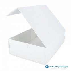 Magneetdoos A4 - Wit mat met strodessin - Eco papier - Budget - Geopend2