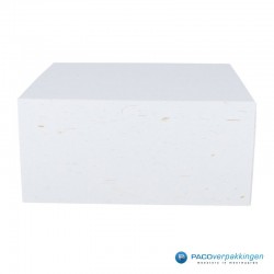 Magneetdoos - Wit mat met strodessin - Eco papier - Budget - Vooraanzicht2