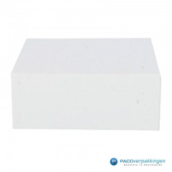 Magneetdoos - Wit mat met strodessin - Eco papier - Budget - Vooraanzicht