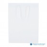 Papieren draagtassen - Wit mat met strodessin - Eco papier - Luxe - Katoenen koord - Vooraanzicht2