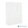 Papieren draagtassen - Wit mat met strodessin - Eco papier - Luxe - Katoenen koord - Vooraanzicht11