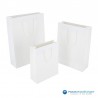 Papieren draagtassen - Wit mat met strodessin - Eco papier - Luxe - Katoenen koord - Collectie3