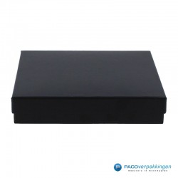 Geschenkdoos | Sieradendoos ketting of sieradenset (groot) - Zwart Mat - Inlay Foam - Luxe - Vooraanzicht