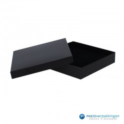 Geschenkdoos | Sieradendoos ketting of sieradenset (groot) - Zwart Mat - Inlay Foam - Luxe - Geopend2