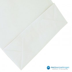 Blokbodem zakken papier - Take Away Bag - Wit - Onderzijde