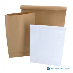 Blokbodem zakken papier - Take Away Bag - Wit - Compilatie