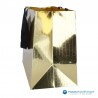 Papieren draagtassen - Goud Glans - Luxe - Katoenen koord - Zijaanzicht 3