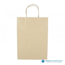 Papieren draagtassen - Kraft bruin - Recycle - 7425 - Vooraanzicht