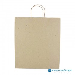 Papieren draagtassen - Kraft bruin - Recycle - 7426 - Vooraanzicht