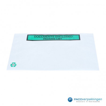 Paklijst enveloppen van gerecycled papier - Bedrukt A4 in 3 gevouwen
