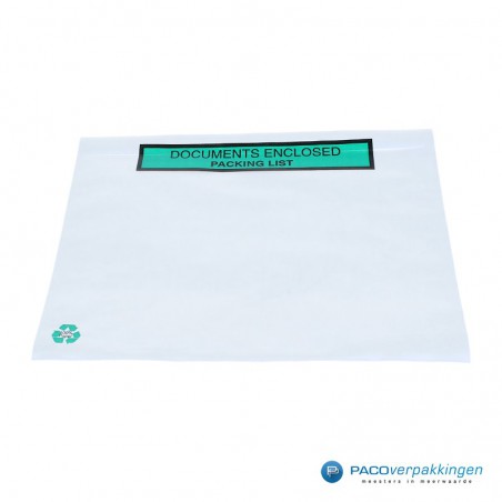 Paklijst enveloppen van gerecycled papier - Bedrukt A4 in 2 gevouwen