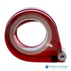 Tape Dispenser - Handdozensluiter - Rood - 38 mm - Premium - Vooraanzicht met rol