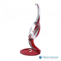 Opvulmateriaal - Swirl van zijdepapier - Rood, wit en zilver - Opengeklapt