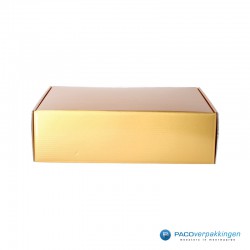 Postdozen met klepsluiting A4+ - Goud Glans - Premium - achterkant