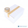 Verpakkingstape - Papier - Stippen - Wit op Kraft Bruin - Toepassing